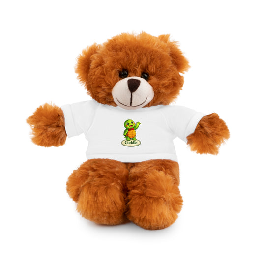 Cuddly Teddy Bear with Turtle Tee — Cute Plush Gift for Kids & Baby Shower