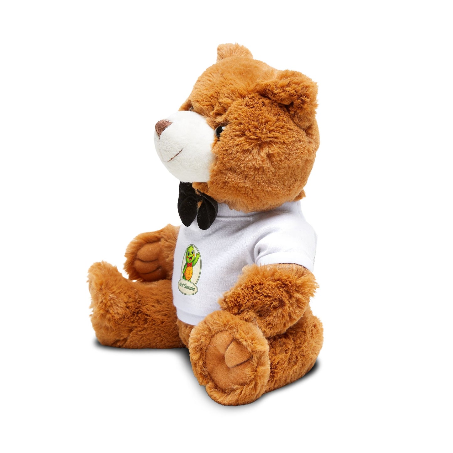 Brown Plush Teddy Bear with T-Shirt & Bow Tie — Cute Gift for Kids, Birthdays & Valentines