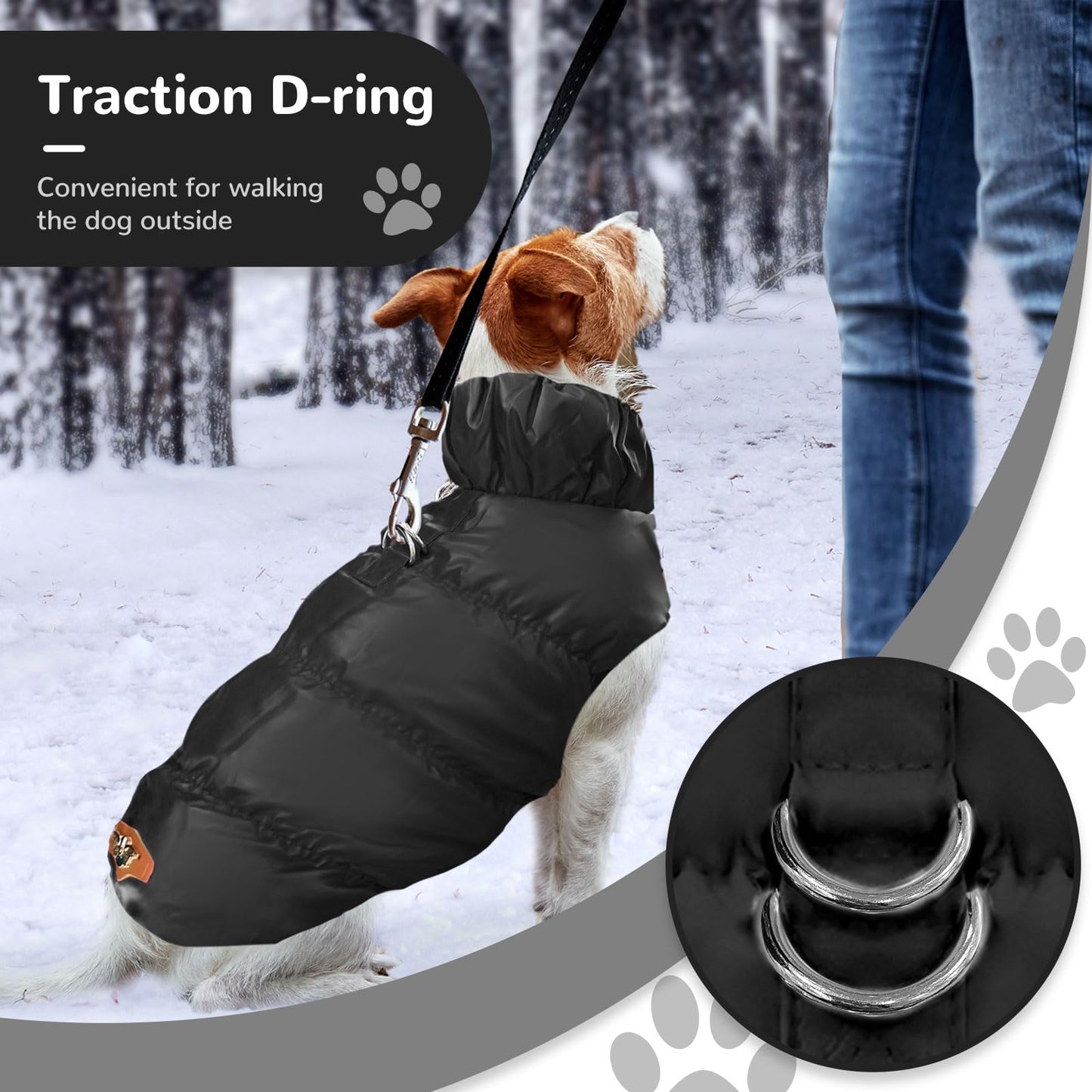 Winter Warm Dog Jacket for Small Medium Dogs Cat Cold Weather Coats with Harness Paded Dog Fleece Vest Waterproof Windproof Dog Snow Jacket Pet Puppy Clothes（Pink,S）