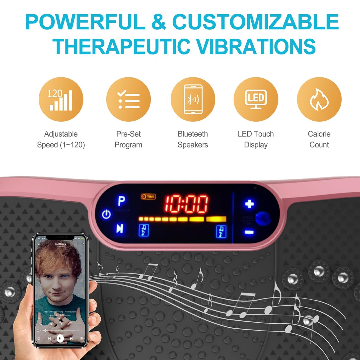 AXV Vibration Plate Fitness Platform Exercise Machine Vibrating Lymphatic Drainage Shaking Full Body Shaker Workout Vibrate Stand Shake Board Sport Gym for Weight Loss Fat Burner for Women Men