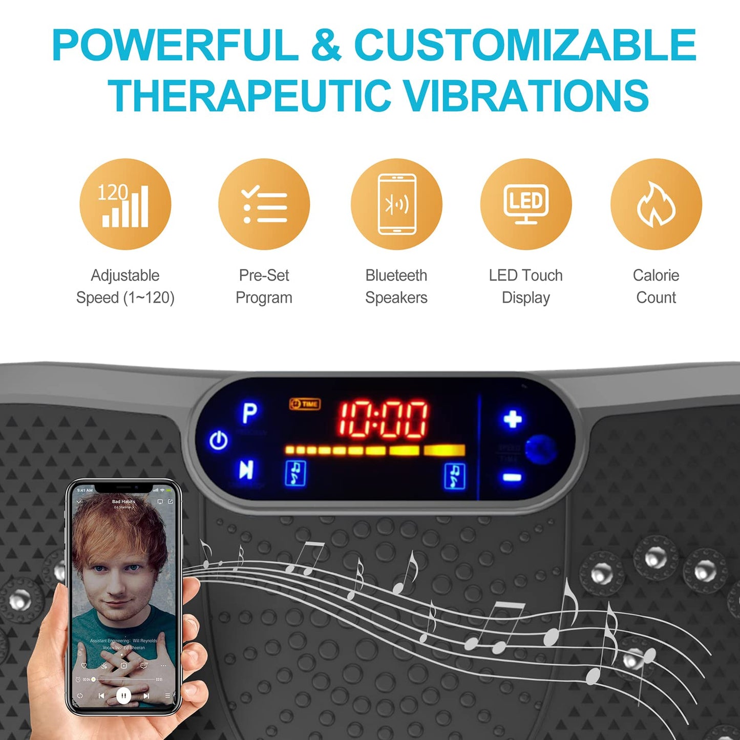 AXV Vibration Plate Fitness Platform Exercise Machine Vibrating Lymphatic Drainage Shaking Full Body Shaker Workout Vibrate Stand Shake Board Sport Gym for Weight Loss Fat Burner for Women Men