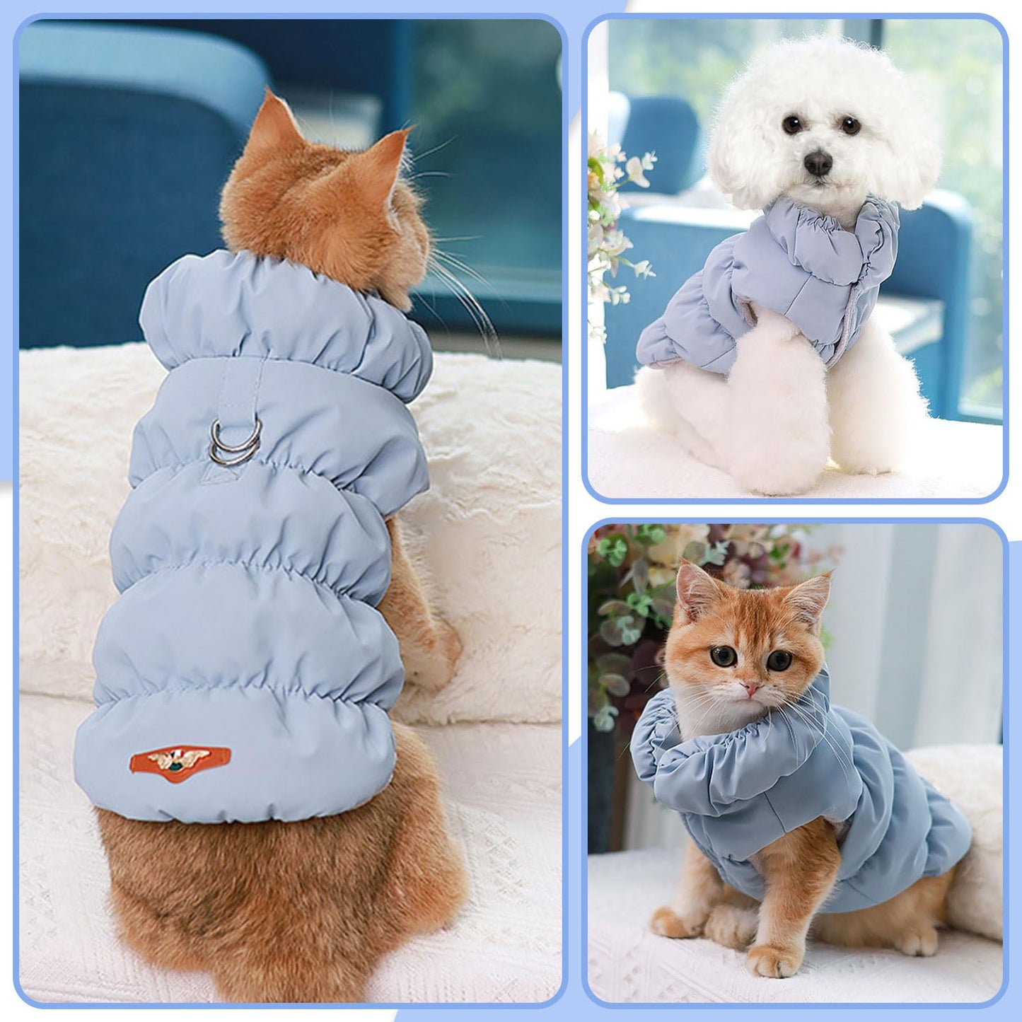 Winter Warm Dog Jacket for Small Medium Dogs Cat Cold Weather Coats with Harness Paded Dog Fleece Vest Waterproof Windproof Dog Snow Jacket Pet Puppy Clothes（Pink,S）