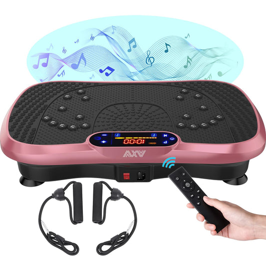 AXV Vibration Plate Fitness Platform Exercise Machine Vibrating Lymphatic Drainage Shaking Full Body Shaker Workout Vibrate Stand Shake Board Sport Gym for Weight Loss Fat Burner for Women Men