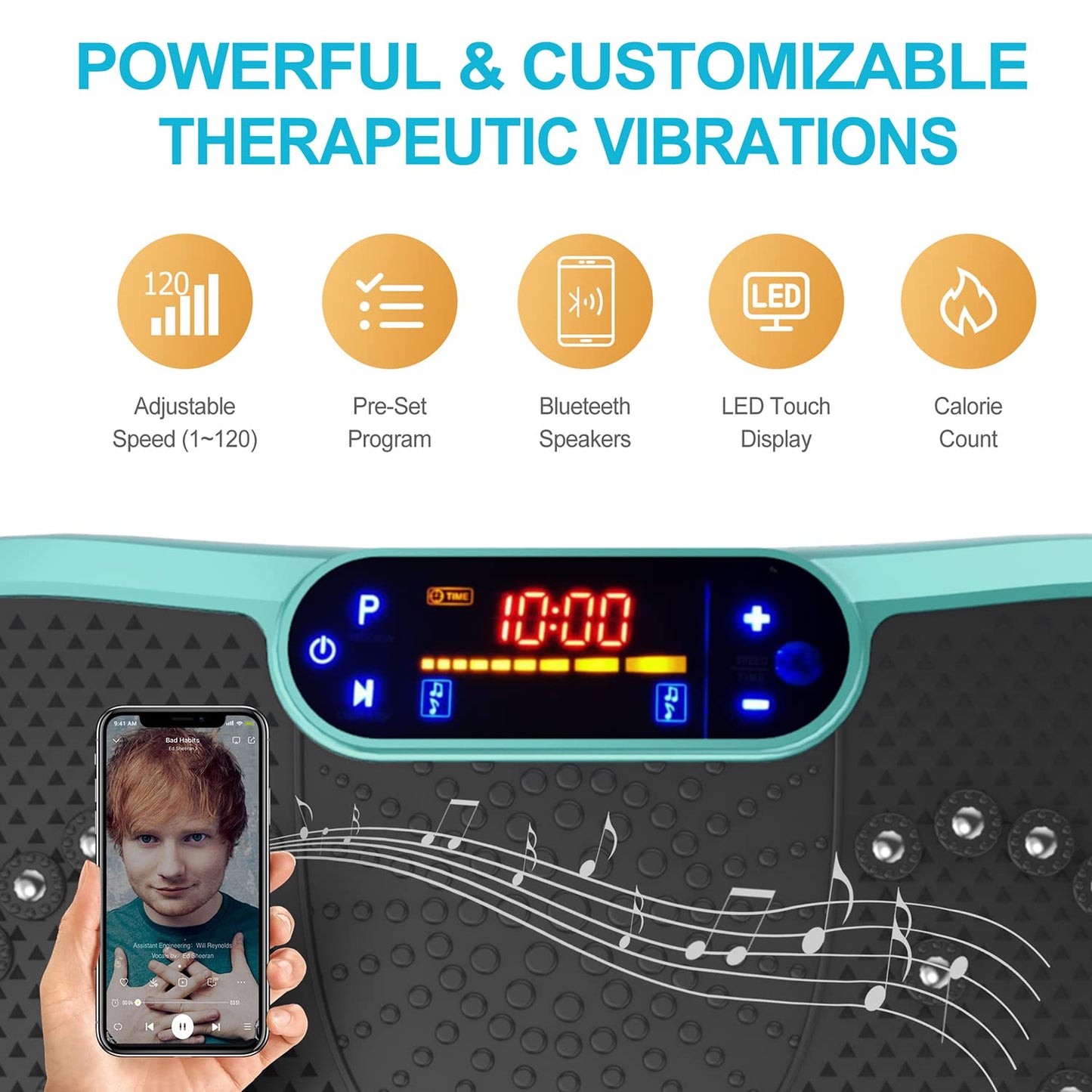 AXV Vibration Plate Fitness Platform Exercise Machine Vibrating Lymphatic Drainage Shaking Full Body Shaker Workout Vibrate Stand Shake Board Sport Gym for Weight Loss Fat Burner for Women Men