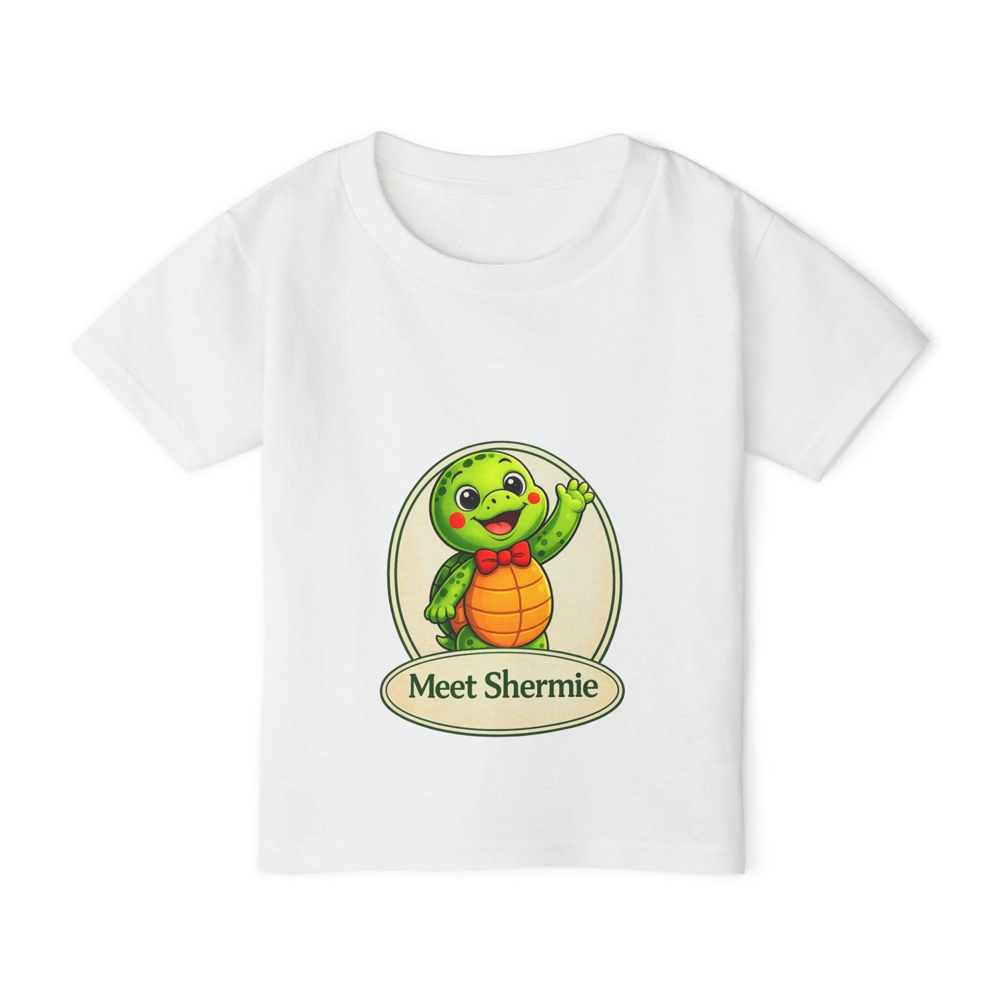 Meet Shermie Toddler T-Shirt — Cute Waving Turtle Kids Tee