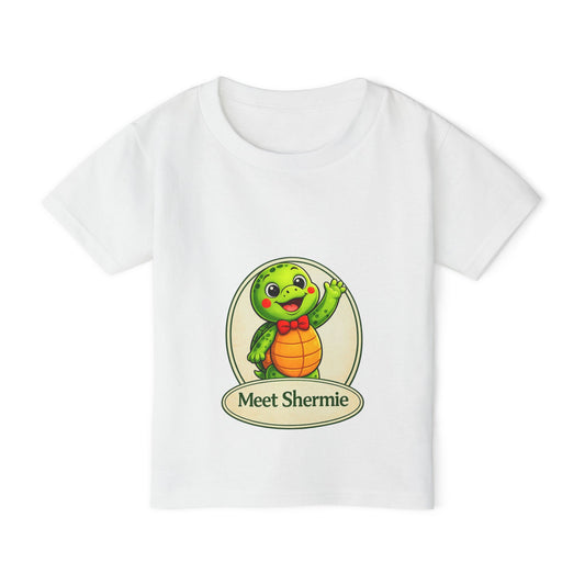 Meet Shermie Toddler T-Shirt — Cute Waving Turtle Kids Tee