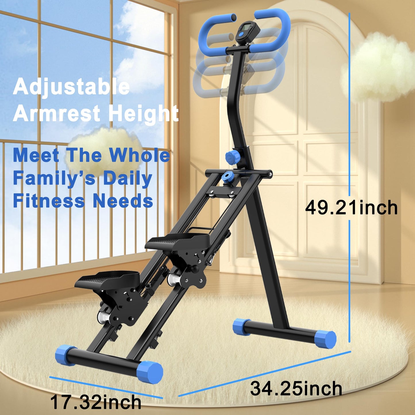 Stair Stepper for Home,Vertical Climber Workout Machine,Stair Stepper with Handlebar for Full-Body Exercise Stair Stepper with Stable Frame Adjustable Handlebar