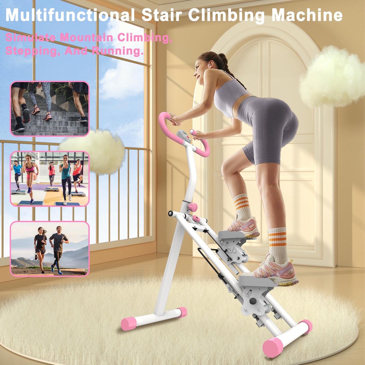 Stair Stepper for Home,Vertical Climber Workout Machine,Stair Stepper with Handlebar for Full-Body Exercise Stair Stepper with Stable Frame Adjustable Handlebar