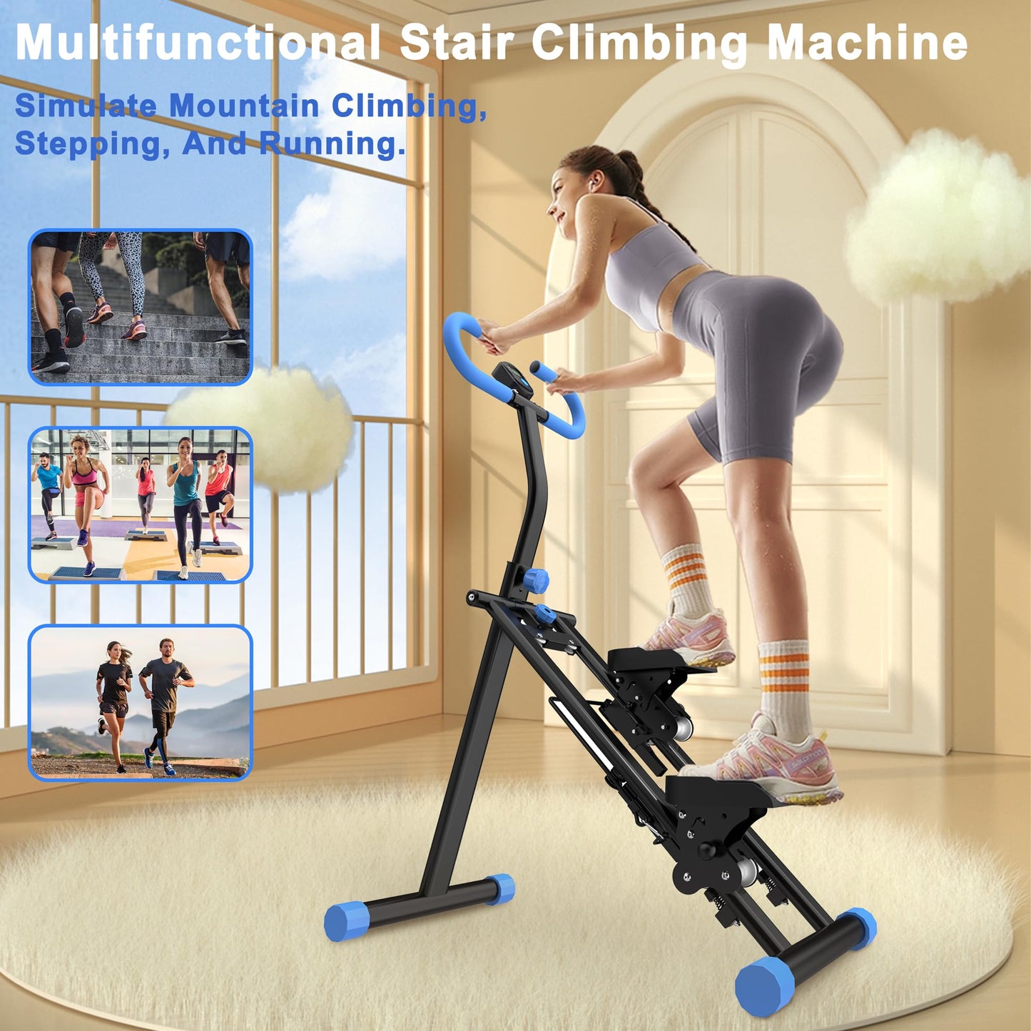 Stair Stepper for Home,Vertical Climber Workout Machine,Stair Stepper with Handlebar for Full-Body Exercise Stair Stepper with Stable Frame Adjustable Handlebar