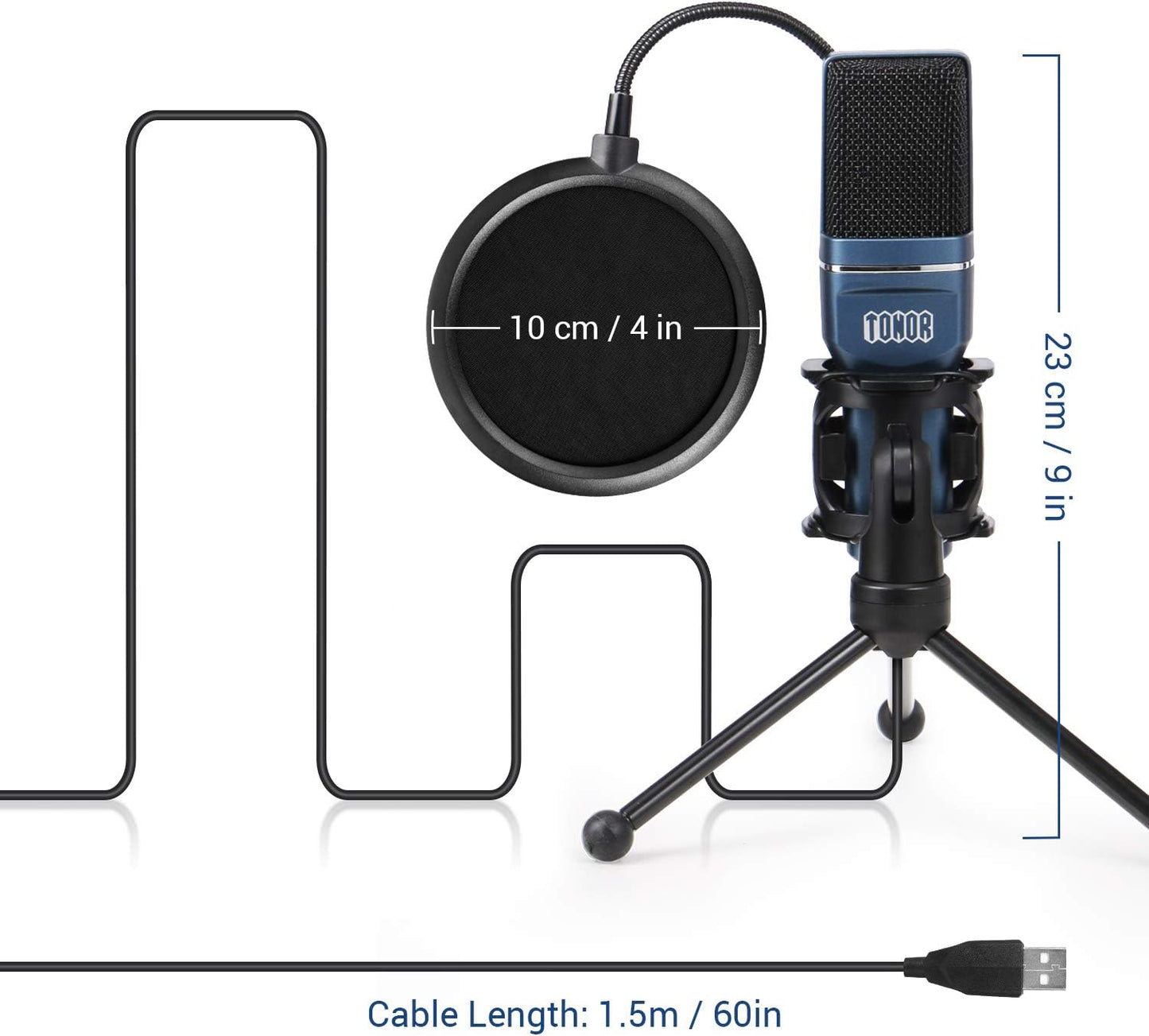 TONOR USB Microphone, Computer Cardioid