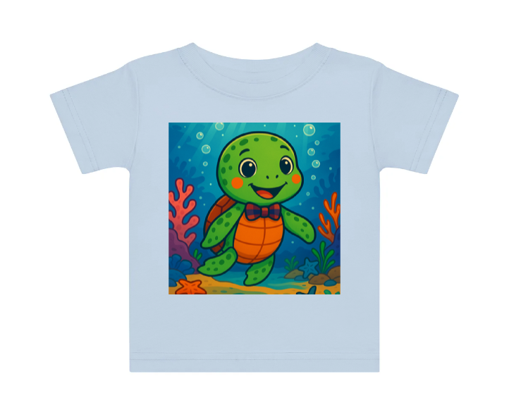 Shermie the Lovable Turtle Custom Baby T-Shirt